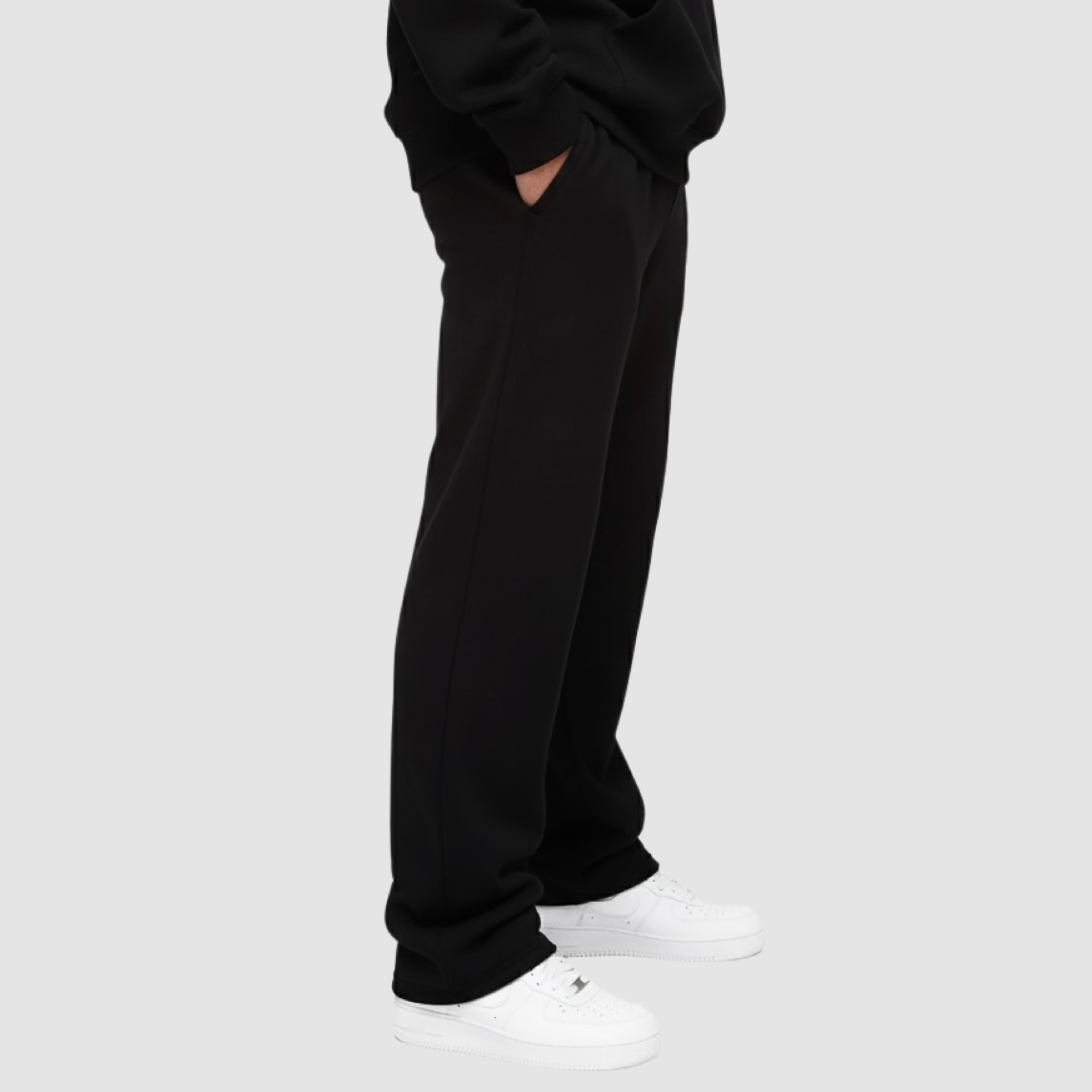 Black Straight-Leg Sweatpants (Unisex)
