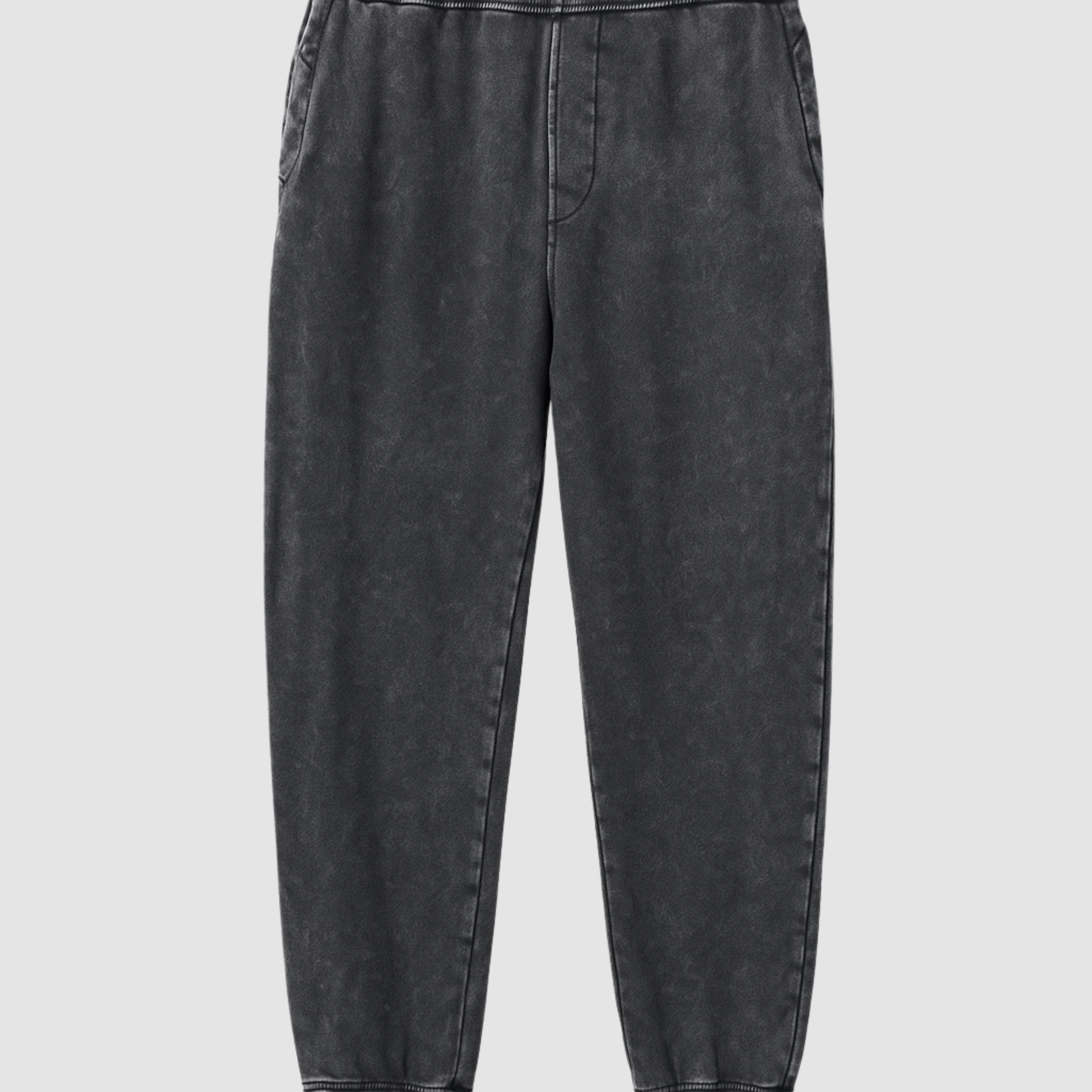 Grey Washed Straight-Leg Sweatpants (Unisex)