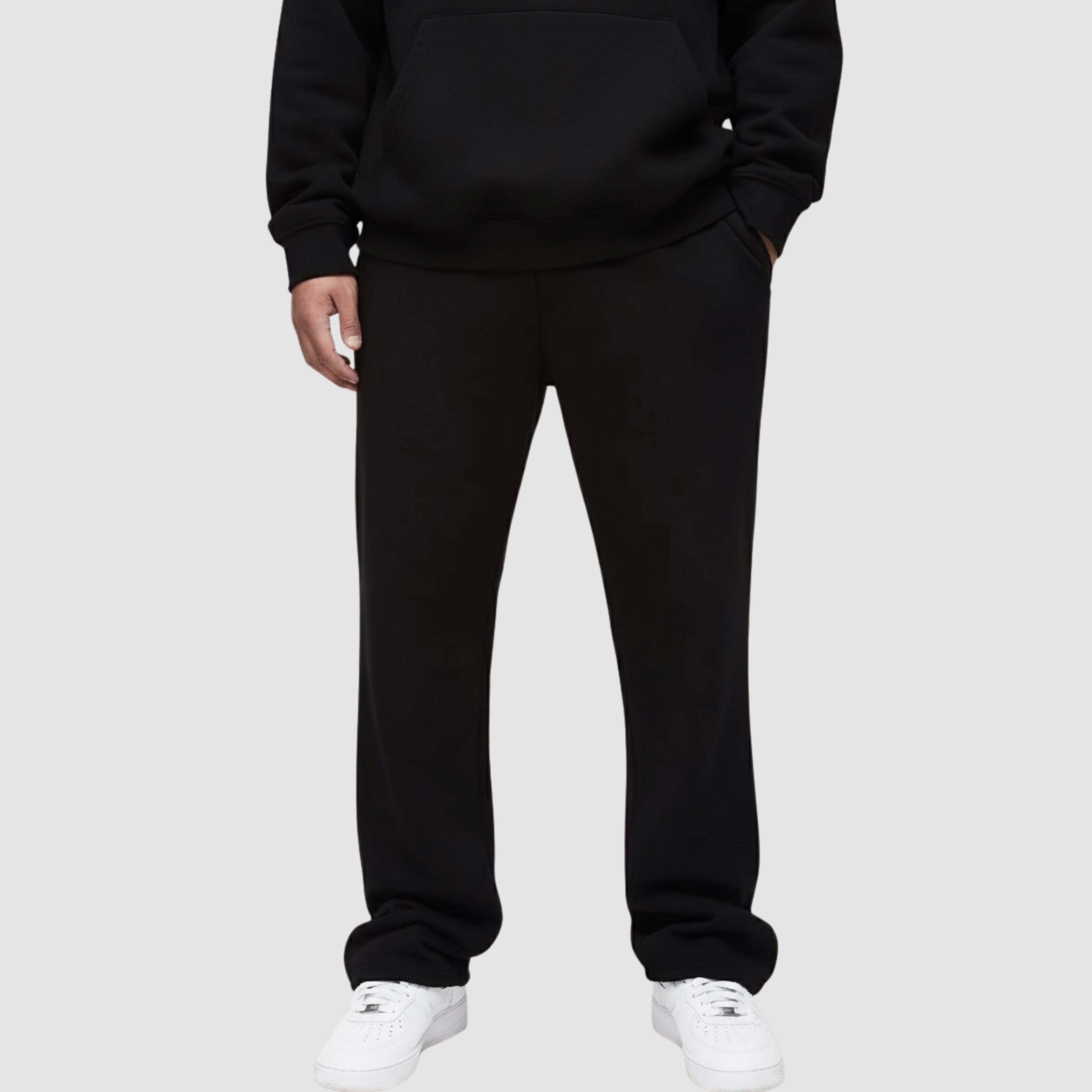 Black Straight-Leg Sweatpants (Unisex)